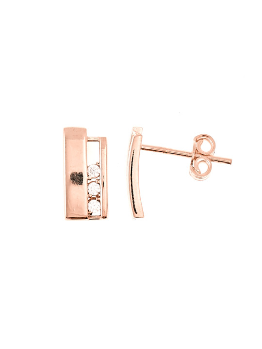 Rose gold zirconia pin earrings BRV06-06-07