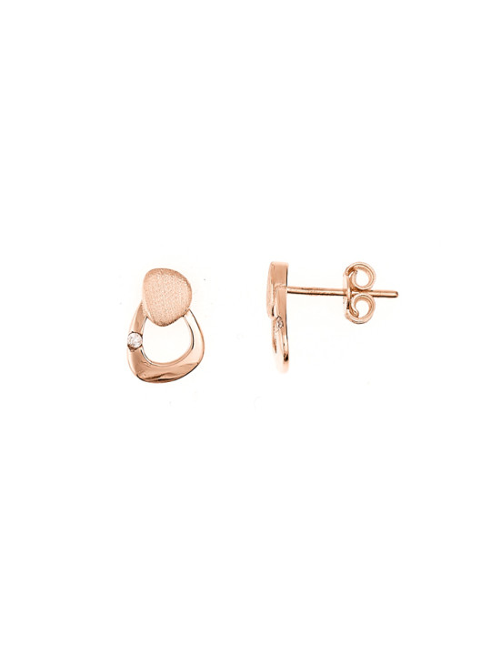 Rose gold zirconia pin earrings BRV06-06-10