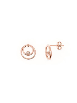 Rose gold zirconia pin earrings BRV12-01-15