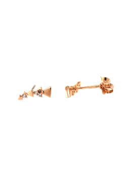 Rose gold zirconia pin earrings BRV06-05-05