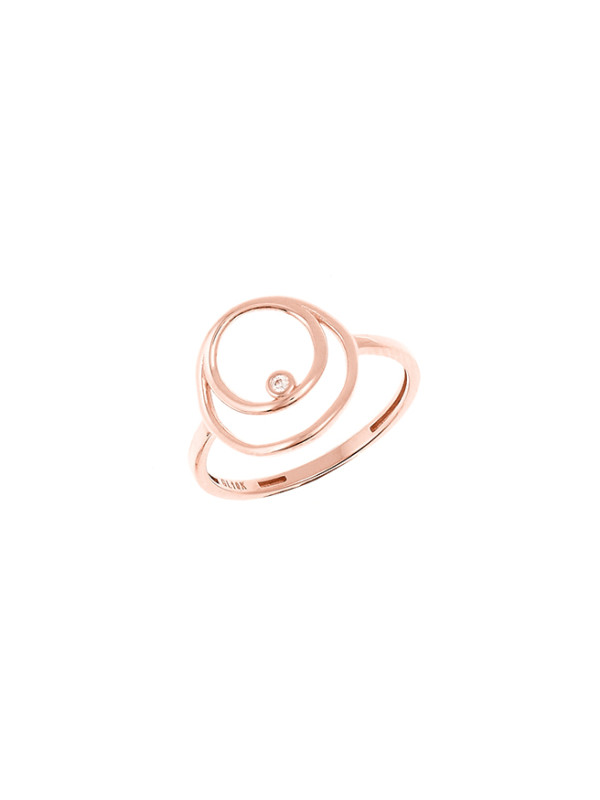 Rose gold zirconia ring DRC02-14 17.5MM