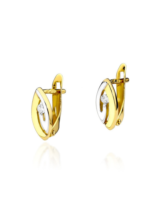 Yellow gold earrings with diamonds BGBR02-03-04