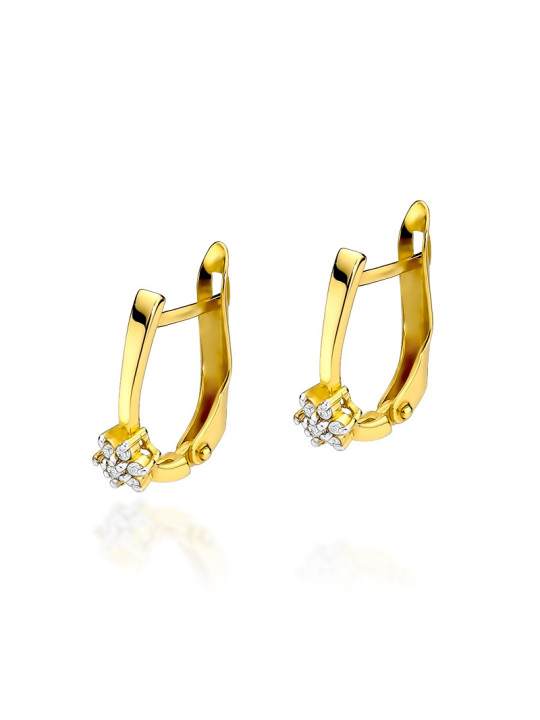 Yellow gold earrings with diamonds BGBR02-05-02