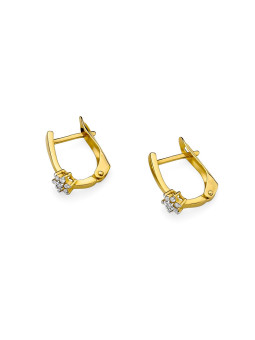 Yellow gold earrings with diamonds BGBR02-05-02