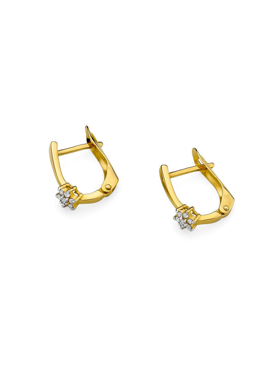 Yellow gold earrings with diamonds BGBR02-05-02