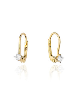 Yellow gold earrings with diamonds BGBR02-05-03 0.08ct