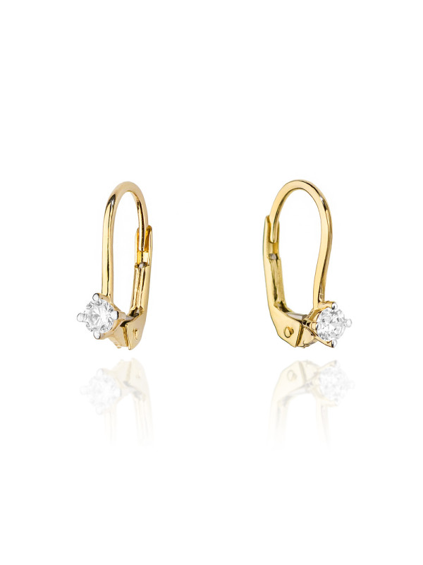 Yellow gold earrings with diamonds BGBR02-05-03 0.08ct