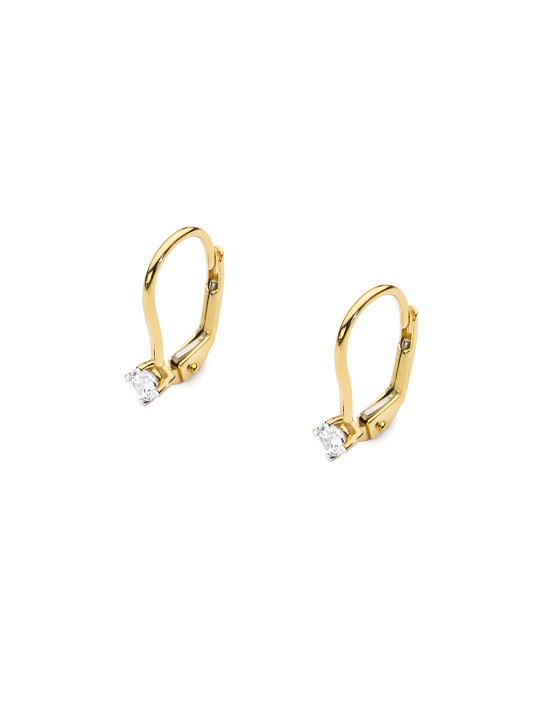 Yellow gold earrings with diamonds BGBR02-05-03 0.08ct