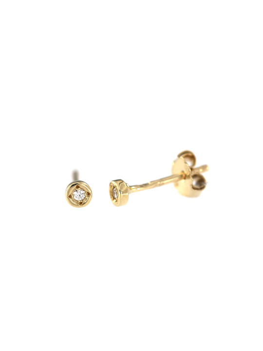 Yellow gold earrings with diamonds BGBR01-02-10