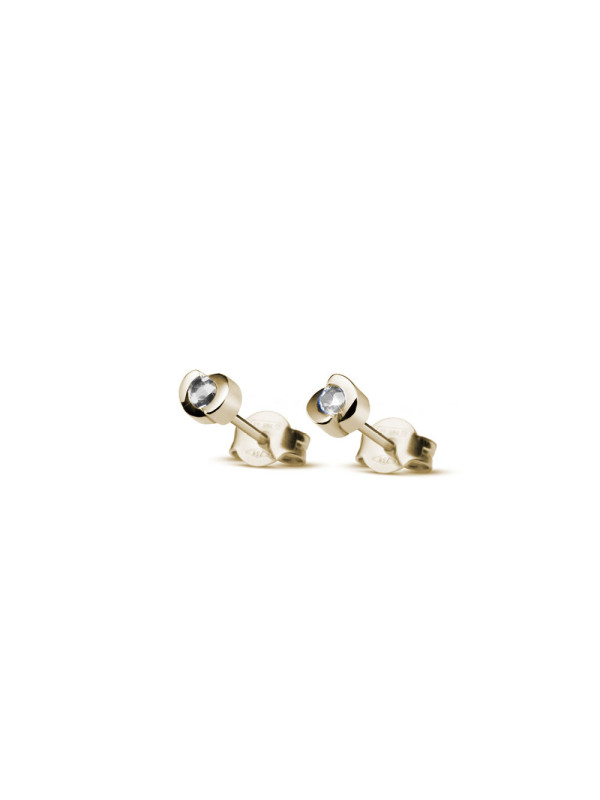 Yellow gold earrings with diamonds BGBR01-02-11