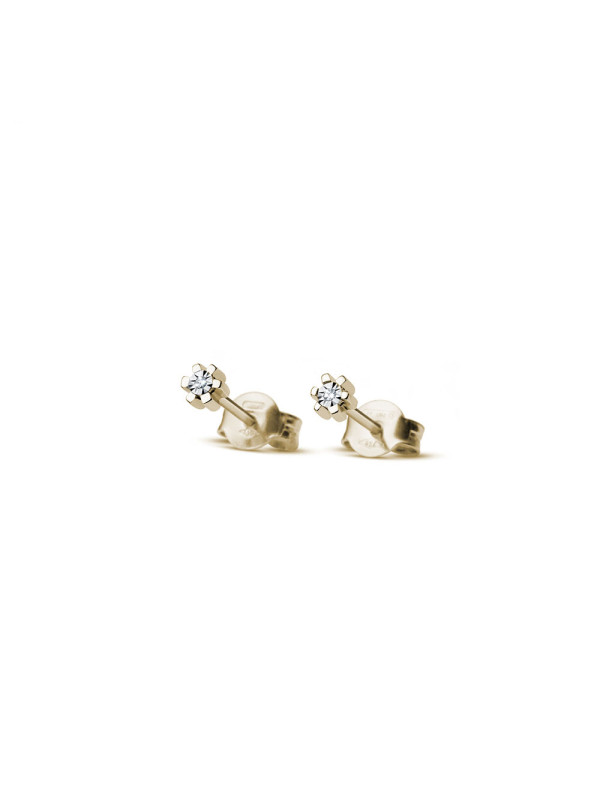 Yellow gold earrings with diamonds BGBR01-04-13