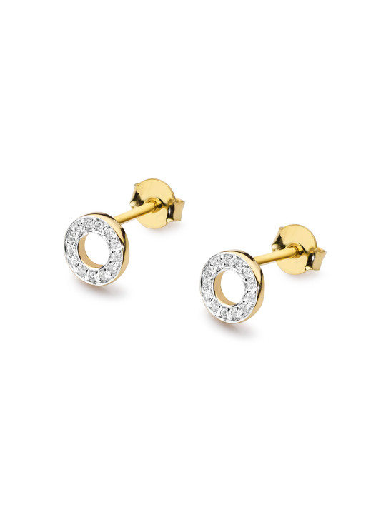 Yellow gold earrings with diamonds BGBR01-07-07