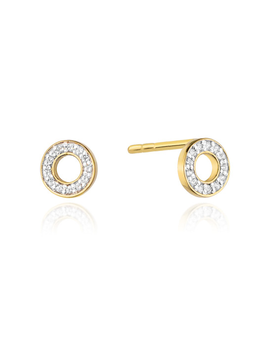 Yellow gold earrings with diamonds BGBR01-07-07