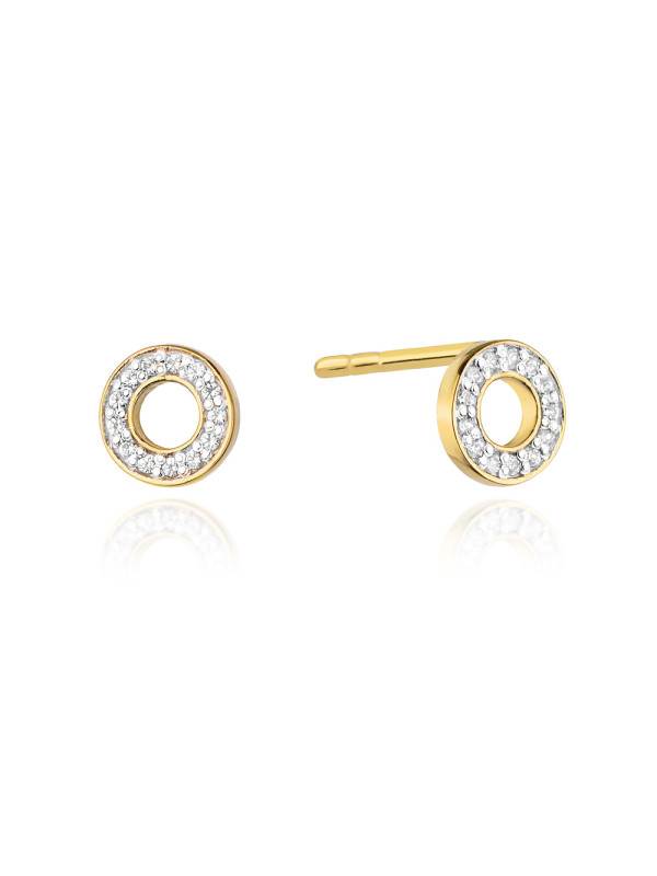 Yellow gold earrings with diamonds BGBR01-07-07