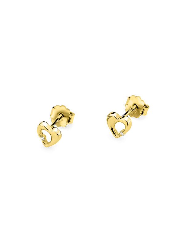 Yellow gold earrings with diamonds BGBR01-08-03