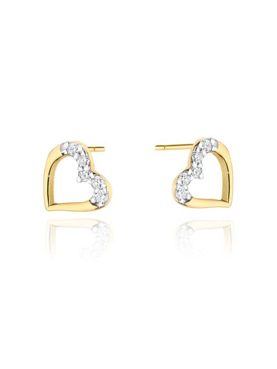 Yellow gold earrings with diamonds BGBR01-08-04