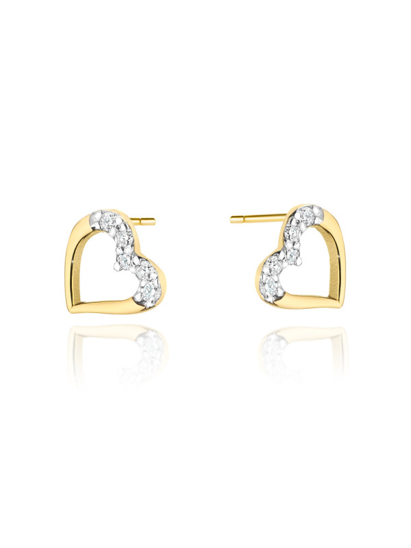 Yellow gold earrings with diamonds BGBR01-08-04