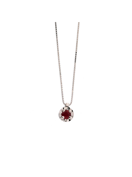 White gold  ruby pendant necklace CPBR09-R-02