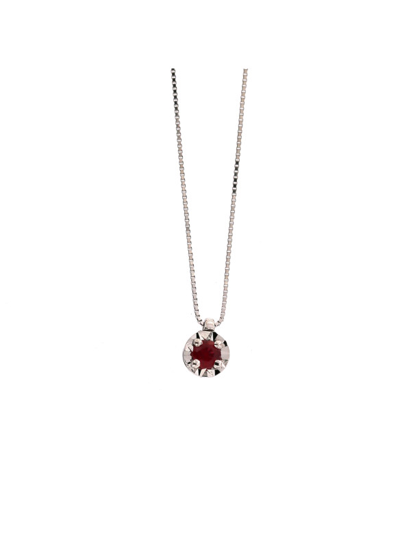 White gold  ruby pendant necklace CPBR09-R-02