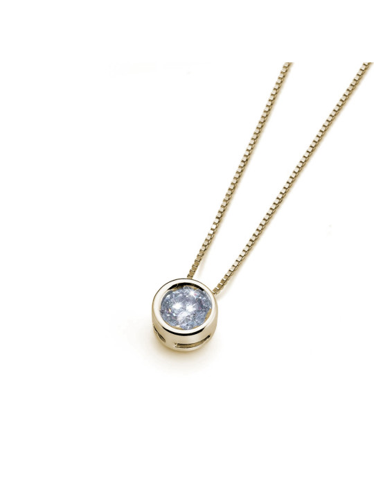Yellow gold diamond pendant necklace CPGR04-07