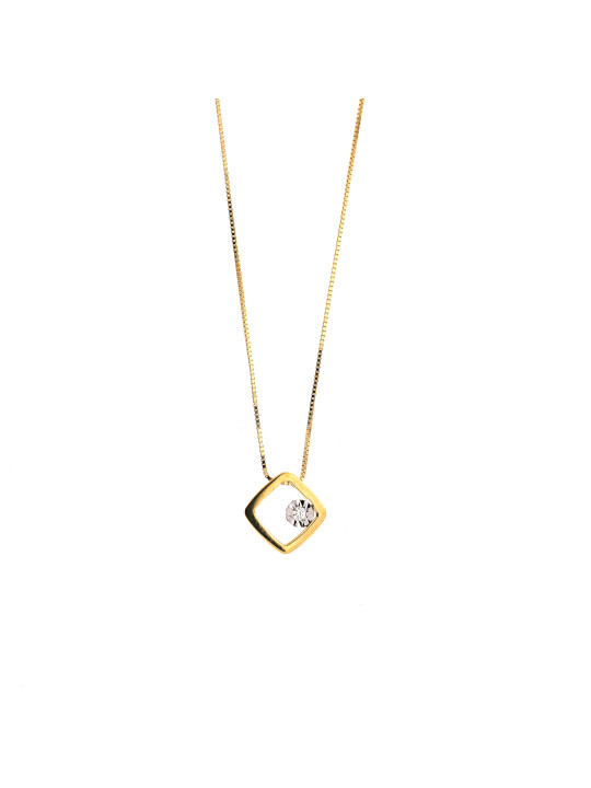 Yellow gold diamond pendant necklace CPGR05-03