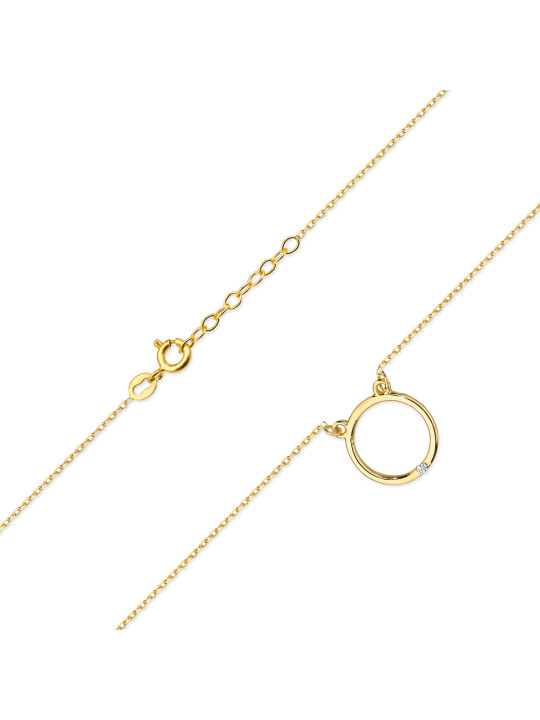 Yellow gold diamond pendant necklace CPGR05-05