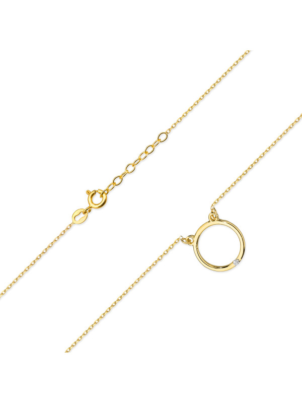 Yellow gold diamond pendant necklace CPGR05-05