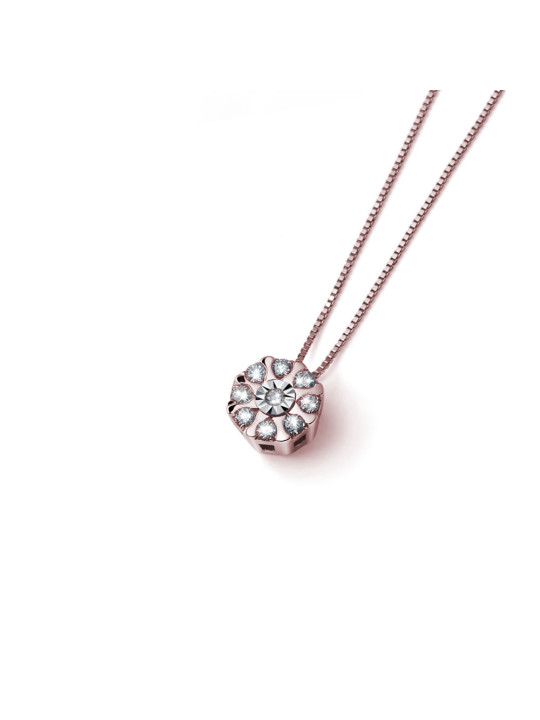 Rose gold diamond pendant necklace CPRR04-06