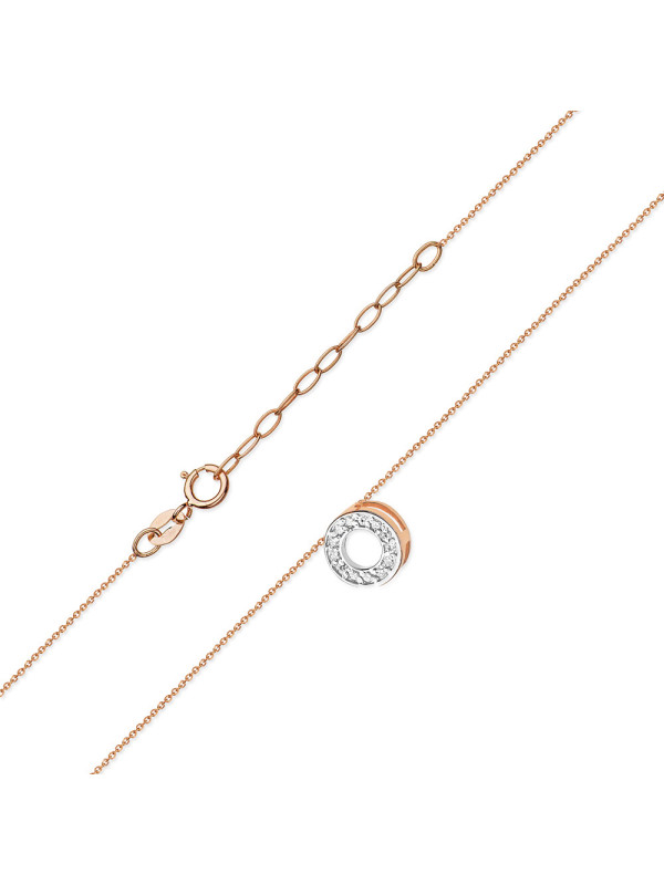 Rose gold diamond pendant necklace CPRR05-11