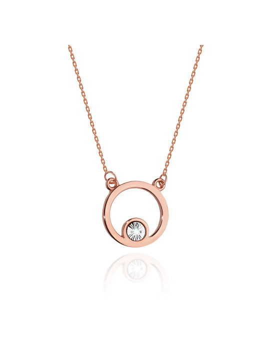 Rose gold diamond pendant necklace CPRR05-12