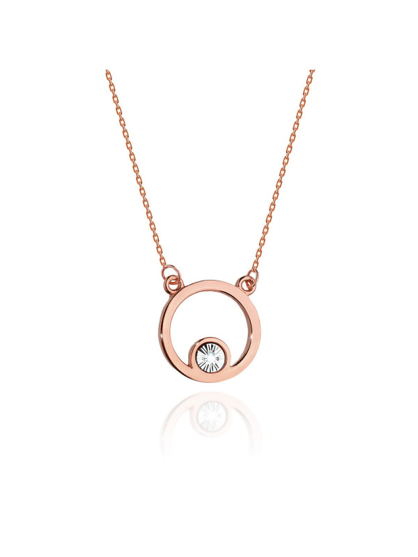 Rose gold diamond pendant necklace CPRR05-12