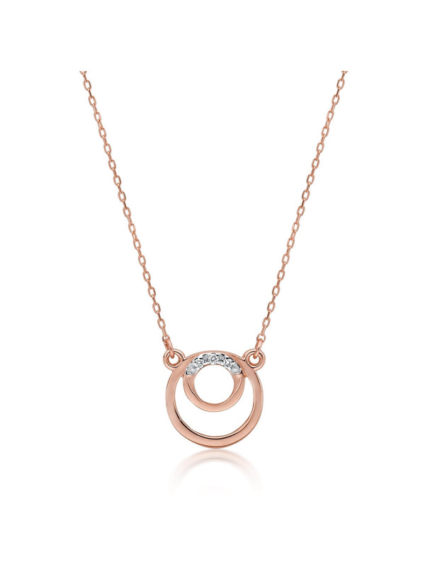 Rose gold diamond pendant necklace CPRR05-13