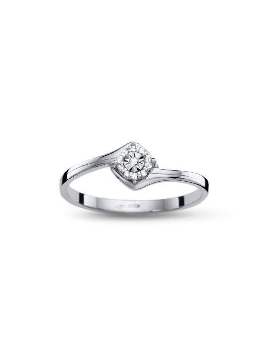 White gold engagement ring with diamond DBBR08-27