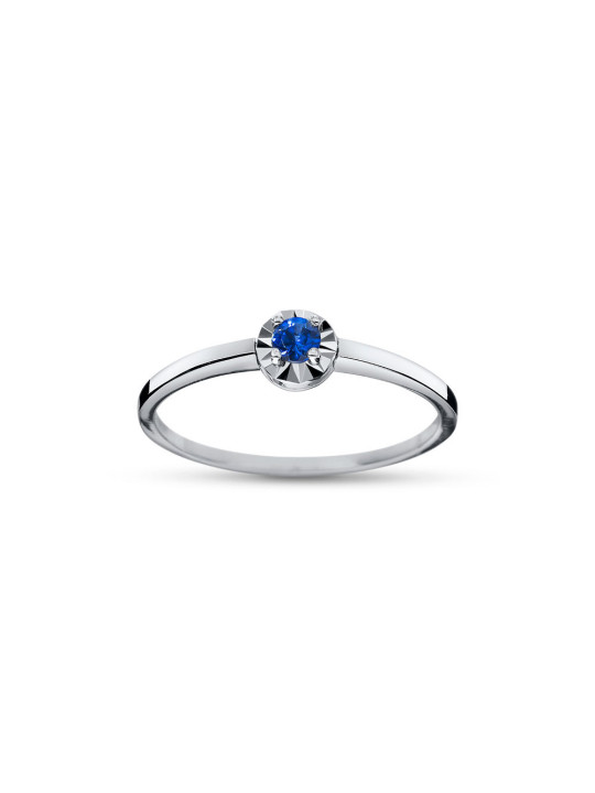 White gold ring with sapphire DBBR14-SAF-16