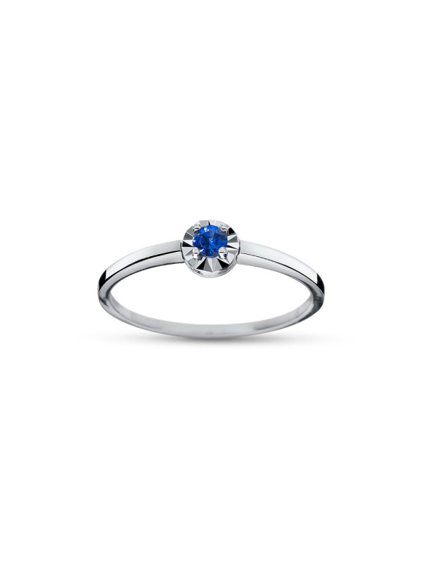 White gold ring with sapphire DBBR14-SAF-16