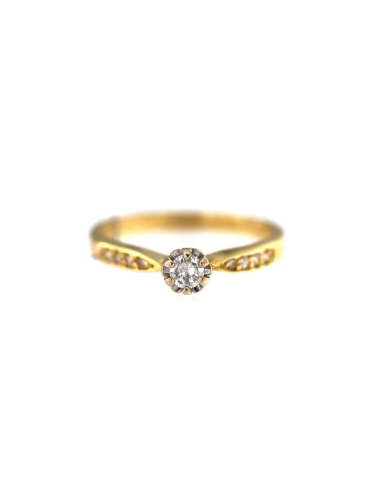 Yellow gold engagement ring with diamonds DGBR14-04