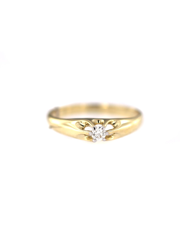 Yellow gold engagement ring with diamond DGBR04-11