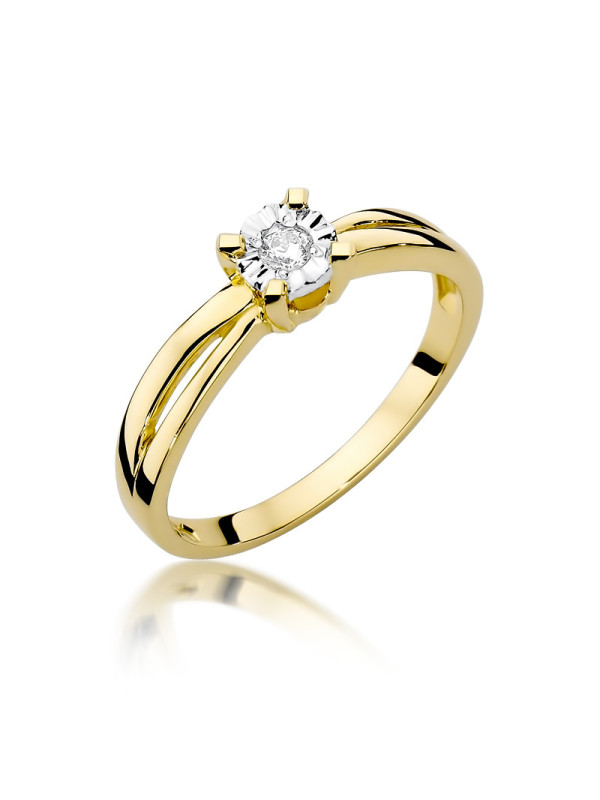Yellow gold engagement ring with diamond  DGBR01-27