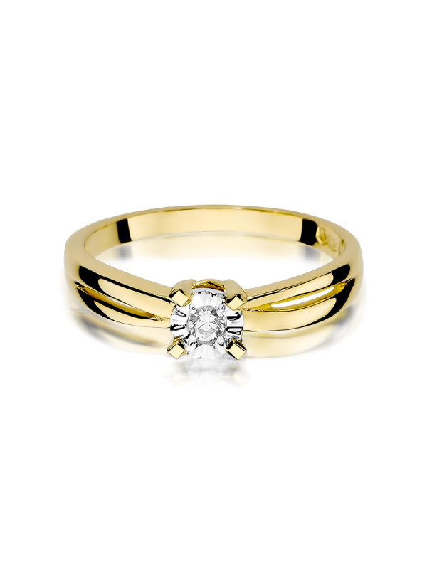 Yellow gold engagement ring with diamond  DGBR01-27
