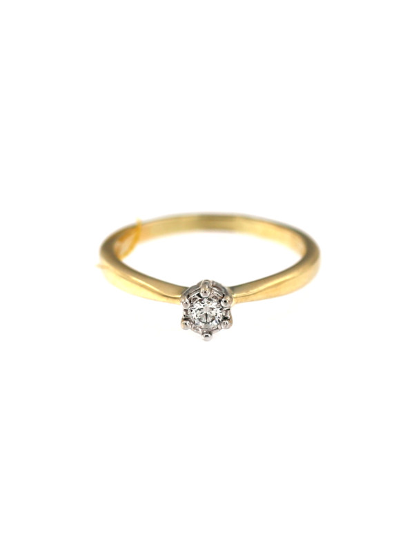 Yellow gold engagement ring with diamond DGBR02-03