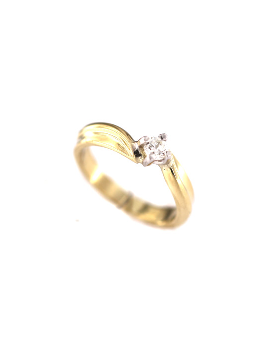 Yellow gold engagement ring with diamond DGBR09-13