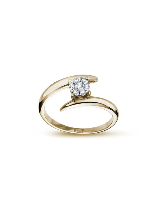 Yellow gold engagement ring with diamond DGBR09-18