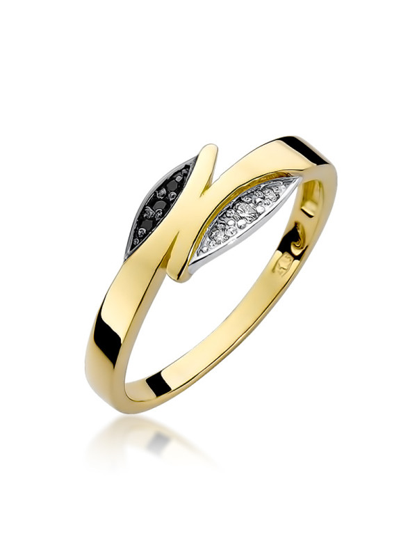 Yellow gold ring with diamonds DGBR12-JD-02