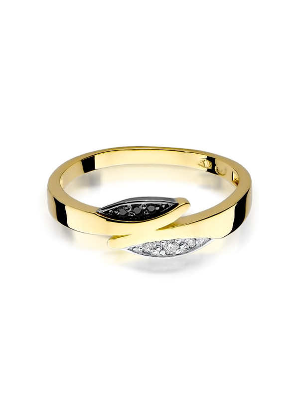 Yellow gold ring with diamonds DGBR12-JD-02