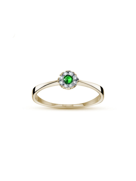 Yellow gold ring with emerald DGBR12-S-05