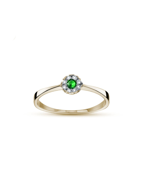 Yellow gold ring with emerald DGBR12-S-05
