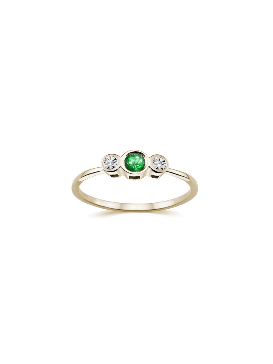 Yellow gold ring with emerald DGBR12-S-09