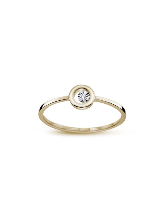Yellow gold ring with diamond DGBR15-02