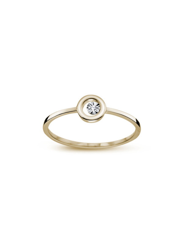 Yellow gold ring with diamond DGBR15-02
