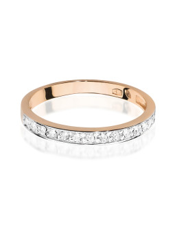Rose gold ring with diamonds DRBR13-39 18MM